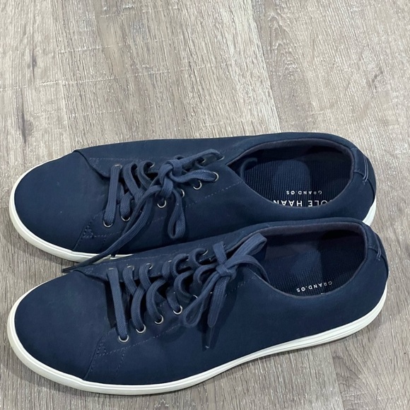 Cole Haan Size 9.5 GRAND OS Casual Cotton Navy Sneaker Shoe - Picture 5 of 9
